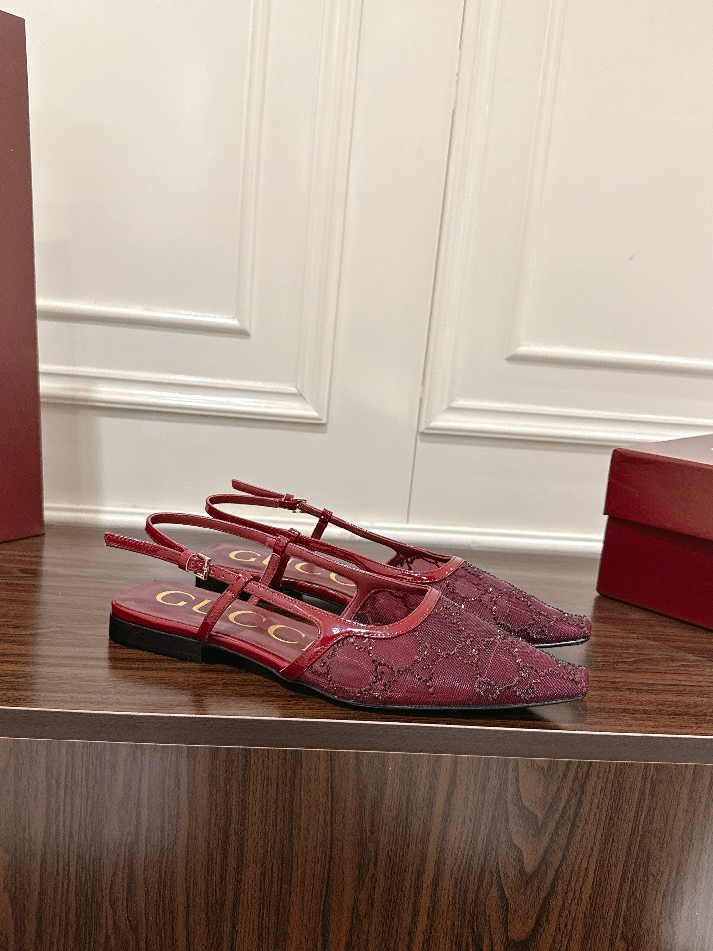 Women's Gucci  GG crystal slingback pump