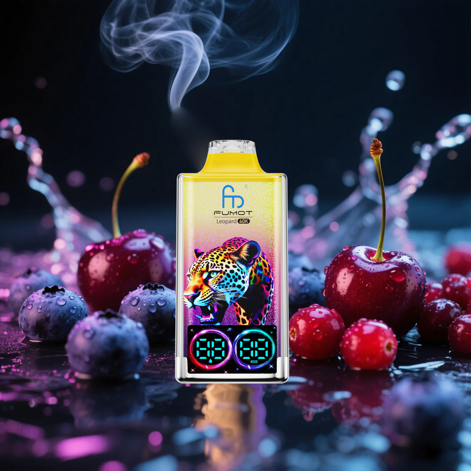 FUMOT Leopard 40K EU Edition Disposable Vape – New Blue Cherry Cranberry - Vaba Vape-Shop