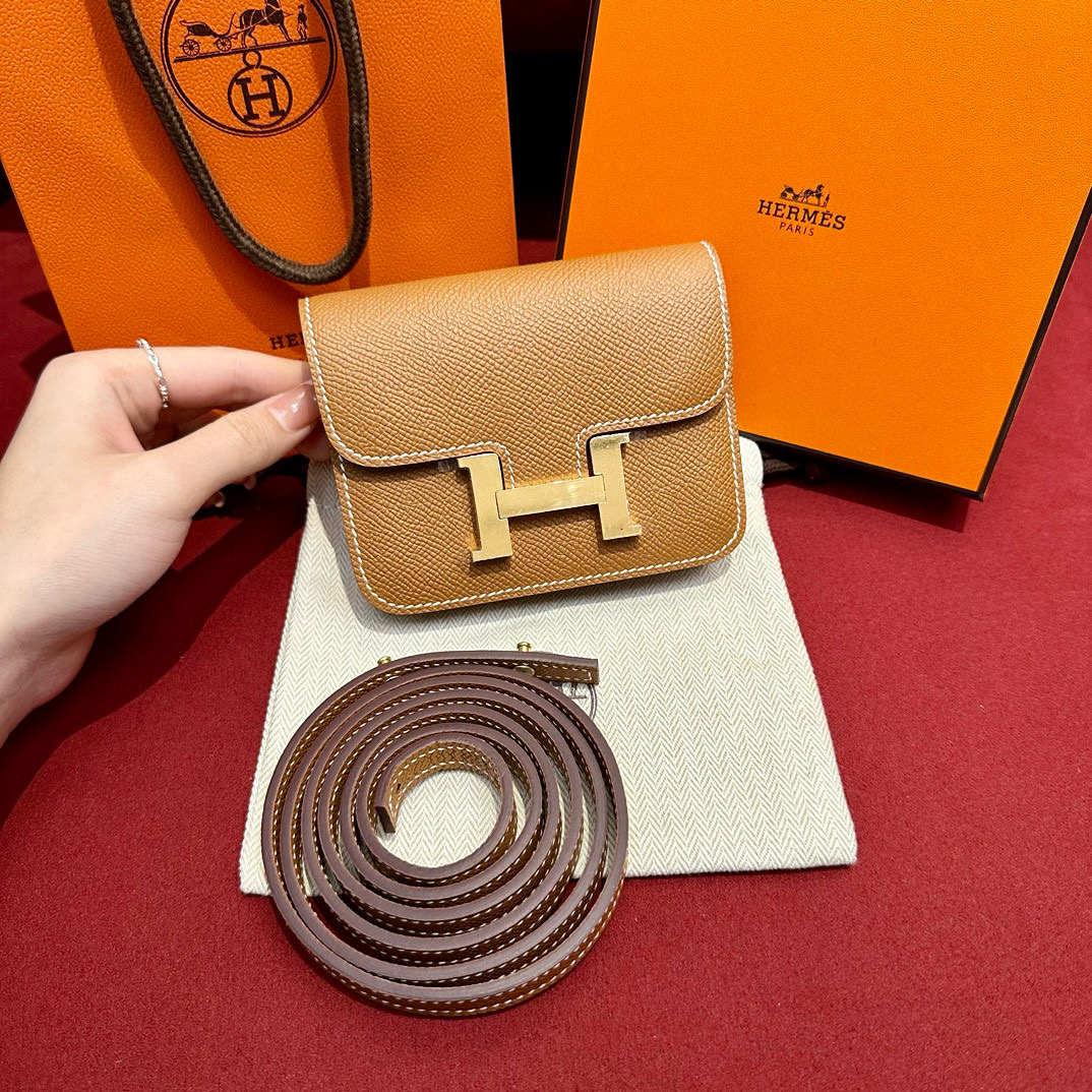 Hermes Gold Epsom Constance Slim Wallet