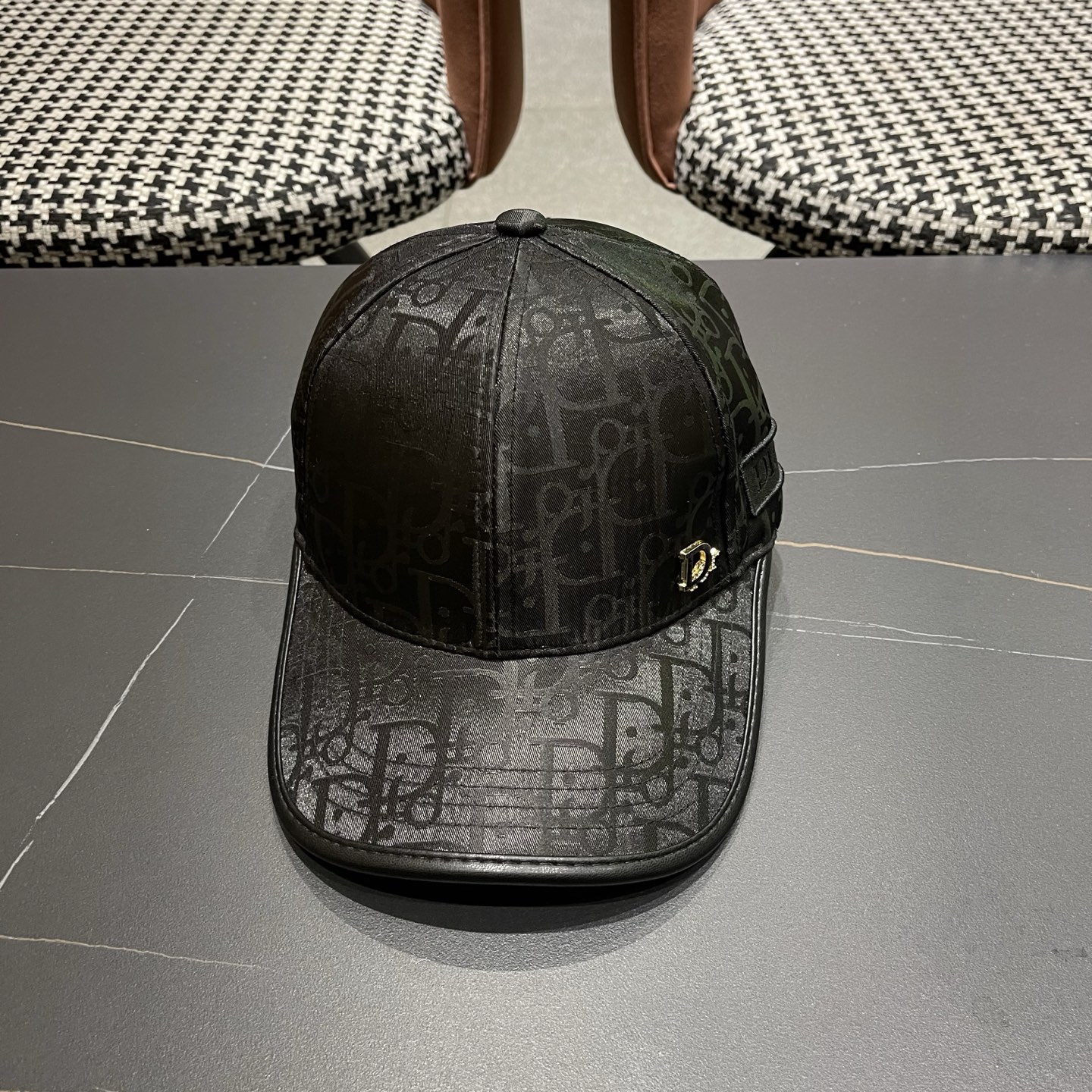 Christian Dior Oblique Jacquard Satin Baseball Cap Hat With D Lettering - KAIROO