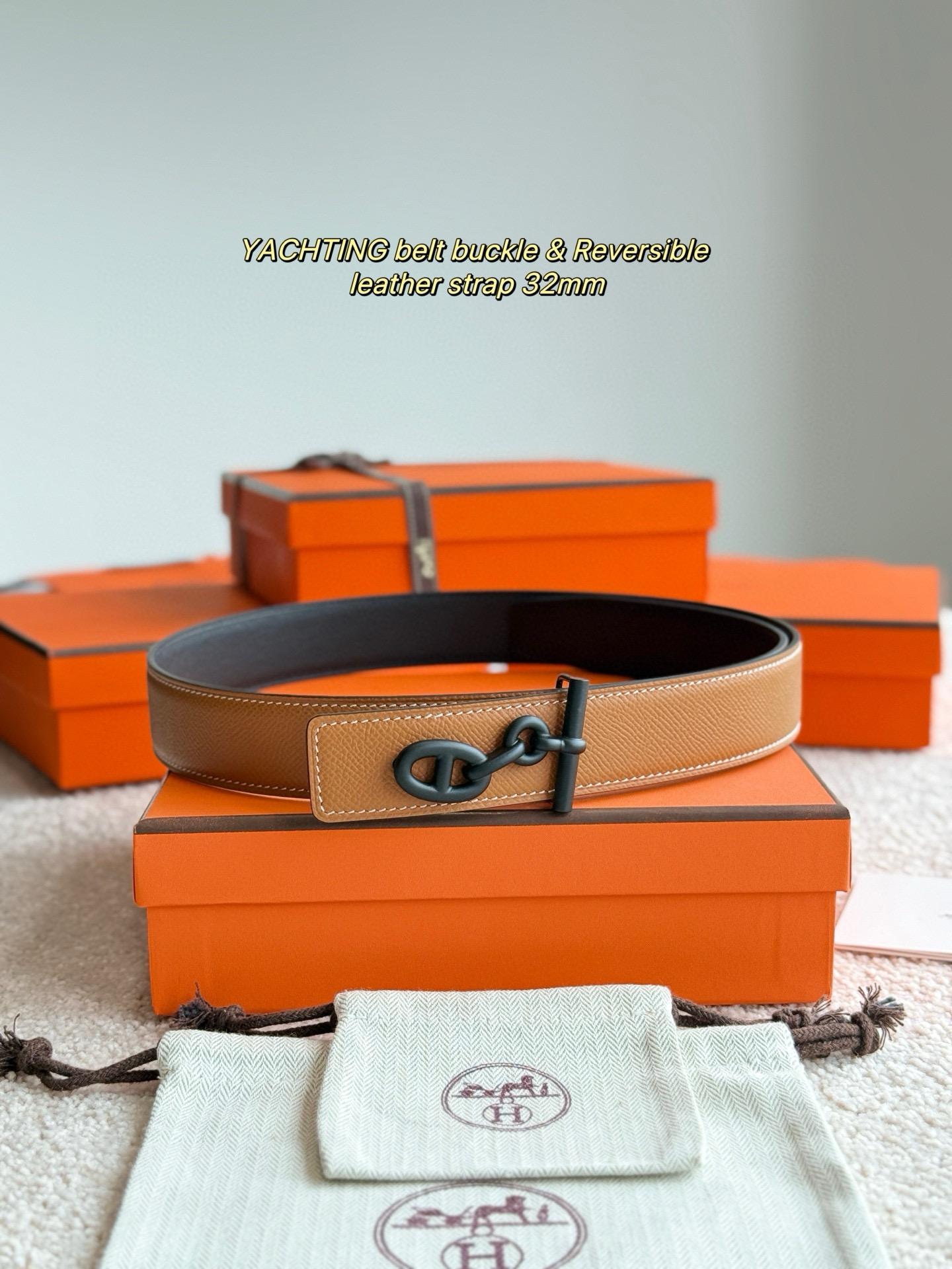 Hermes Yachting Reversible Leather Belt 32mm