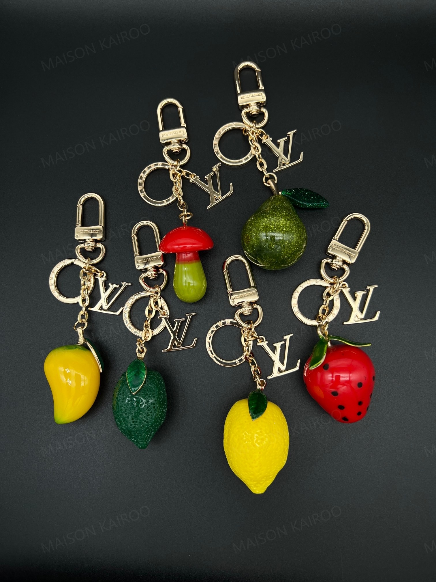 Louis Vuitton LV Fruit Motif Resin Bag Charm Keychain - KAIROO