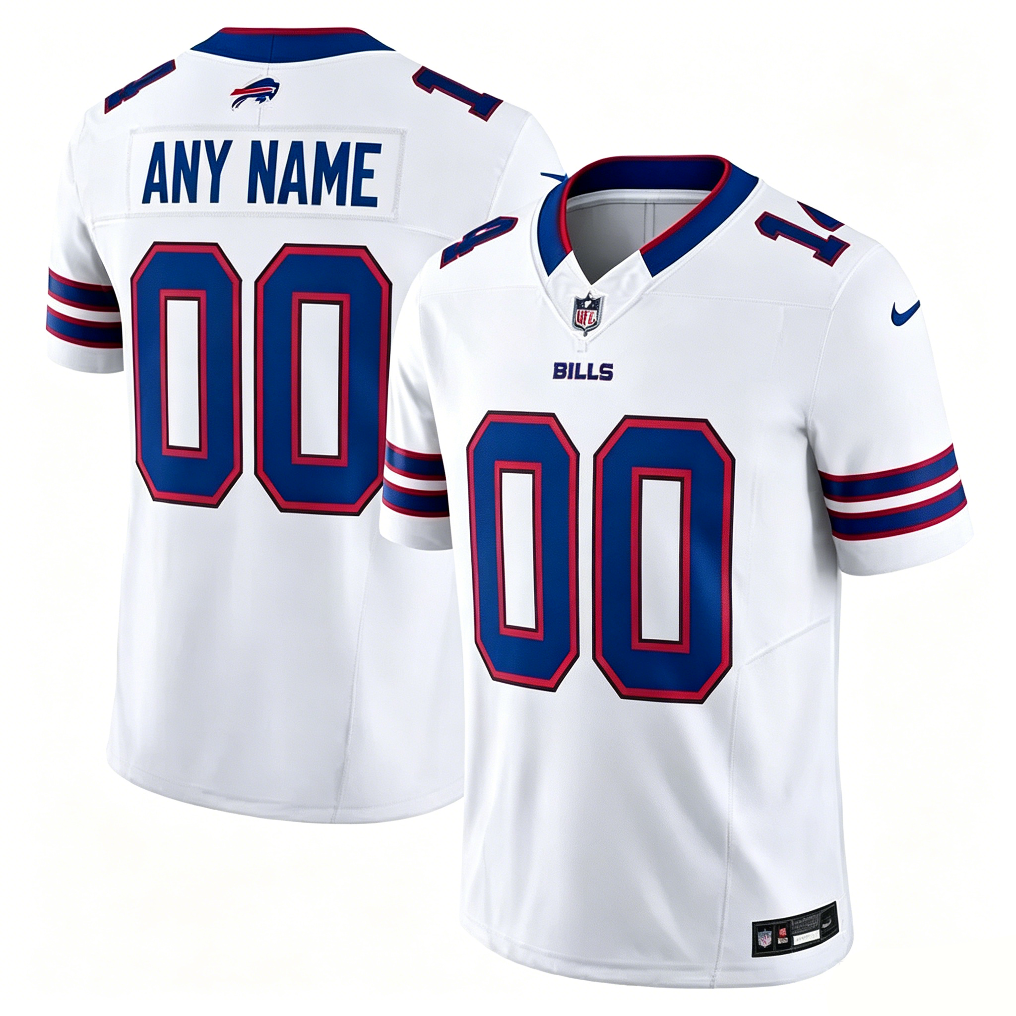 复制Customized Buffalo Bills Nike White Blue Red Home Away  Vapor F.U.S.E. Limited Jersey