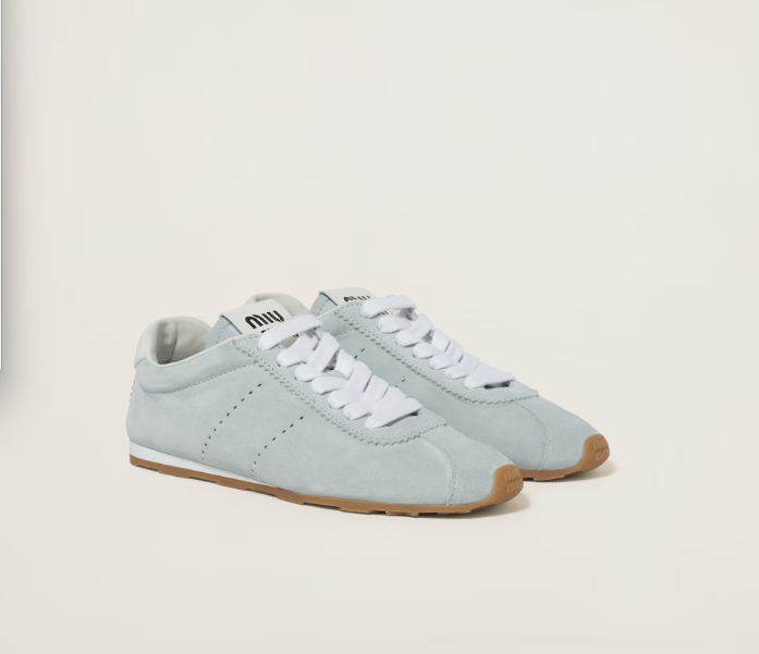 Miu Miu Plume Suede Leather Sneaker
