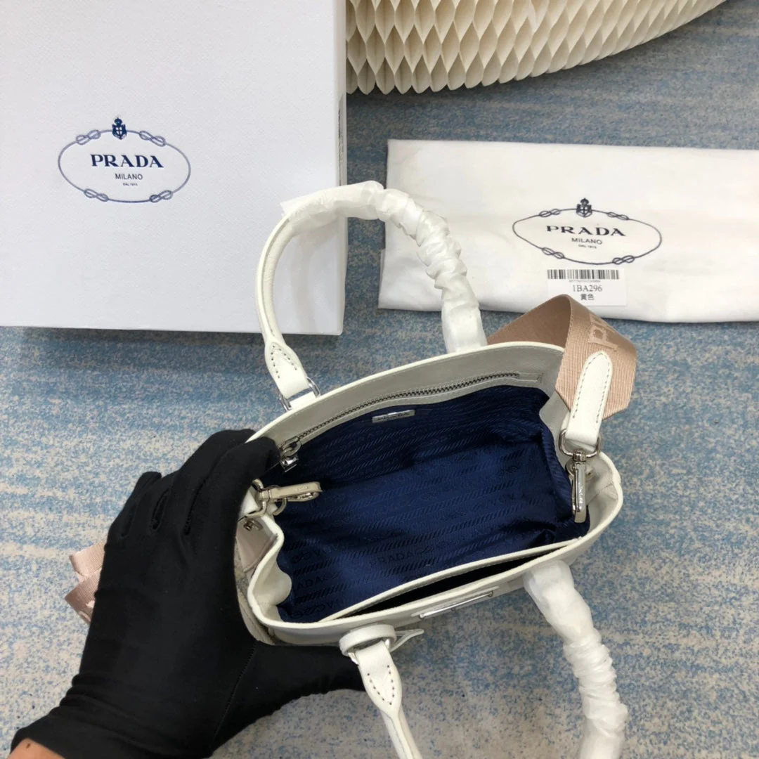 Prada MINI 23 BAG IN WHITE SAFFIANO LEATHER