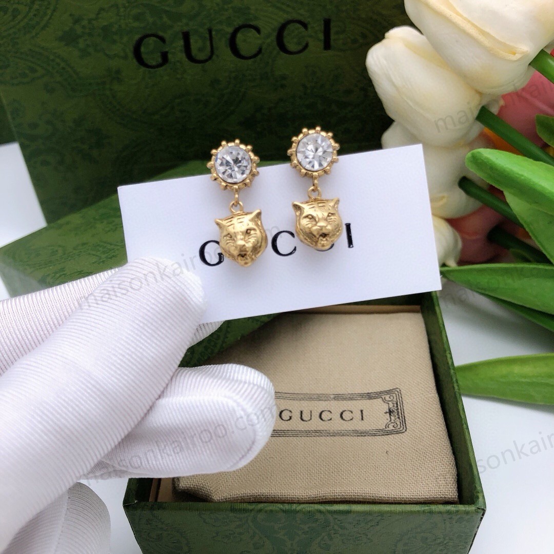 Gucci Tiger Head Dangle Earrings - KAIROO