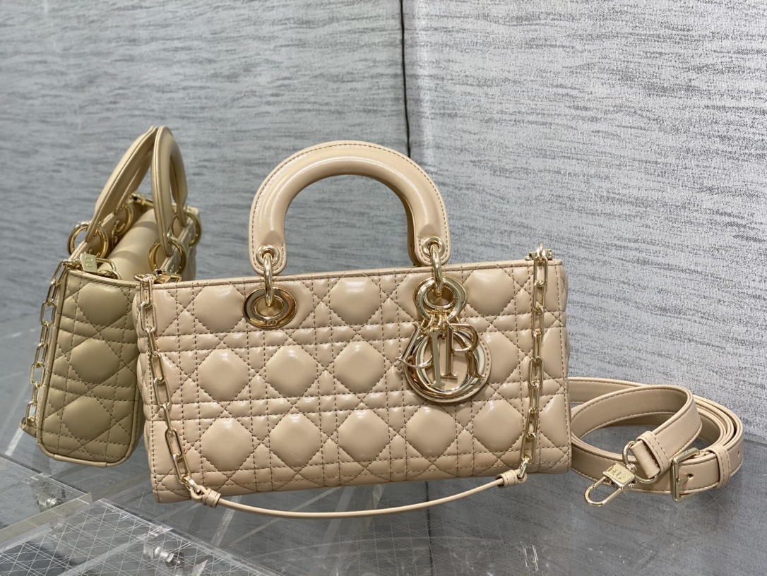 Dior Medium Lady D-Joy Bag in Beige Cannage Lambskin