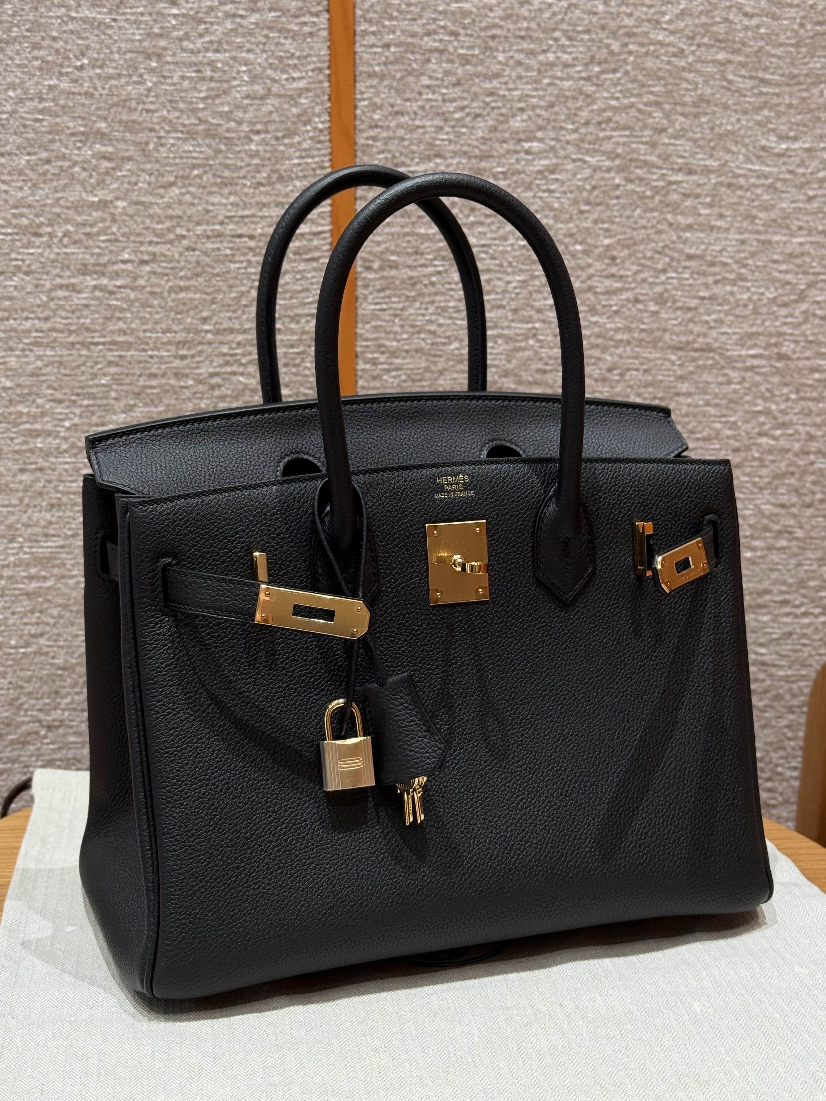 Hermes Black Togo Birkin 30 Bag