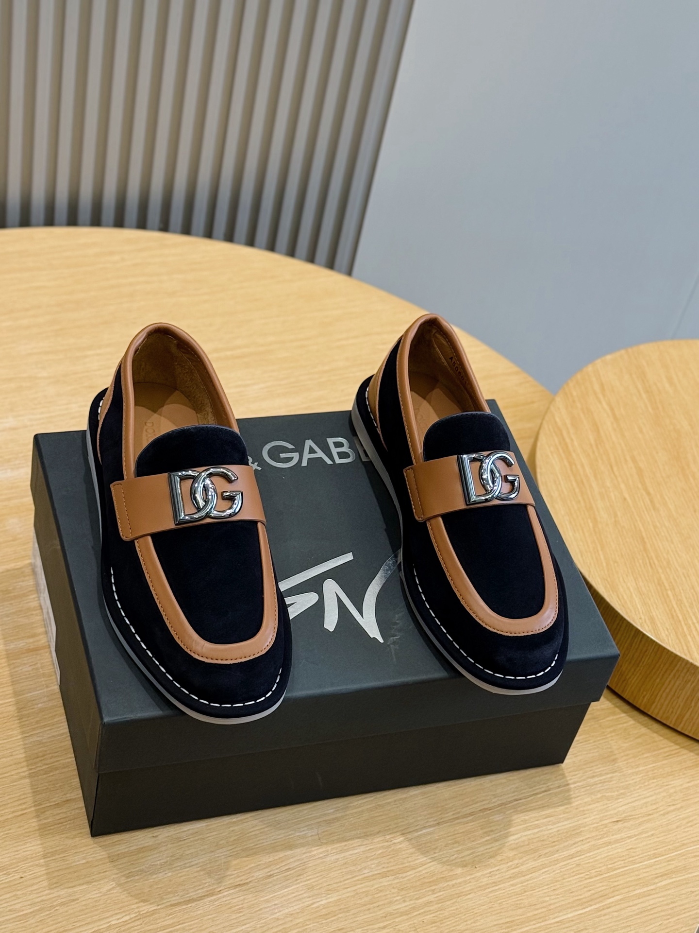 Dolce Gabbana Men's DG Logo Suede Loafer