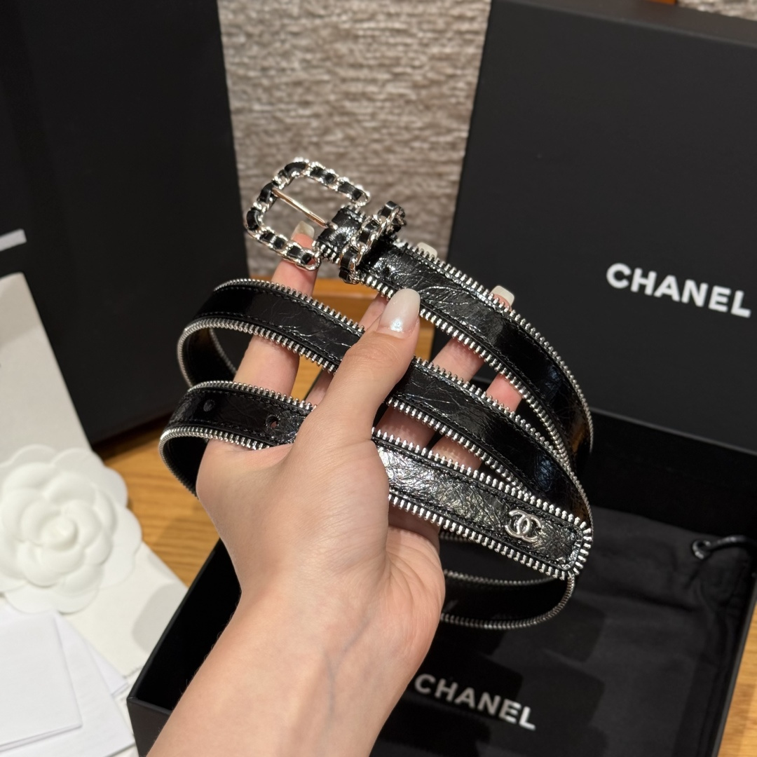 Chanel Luxury Small Leather Belt 2cm