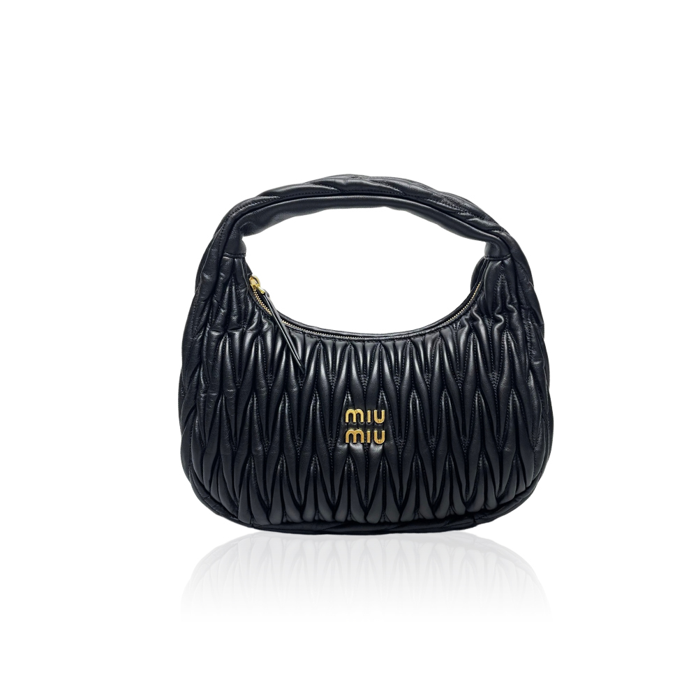 Miumiu  Wander Matelassé Medium Hobo Nappa Leather Underarm Bag