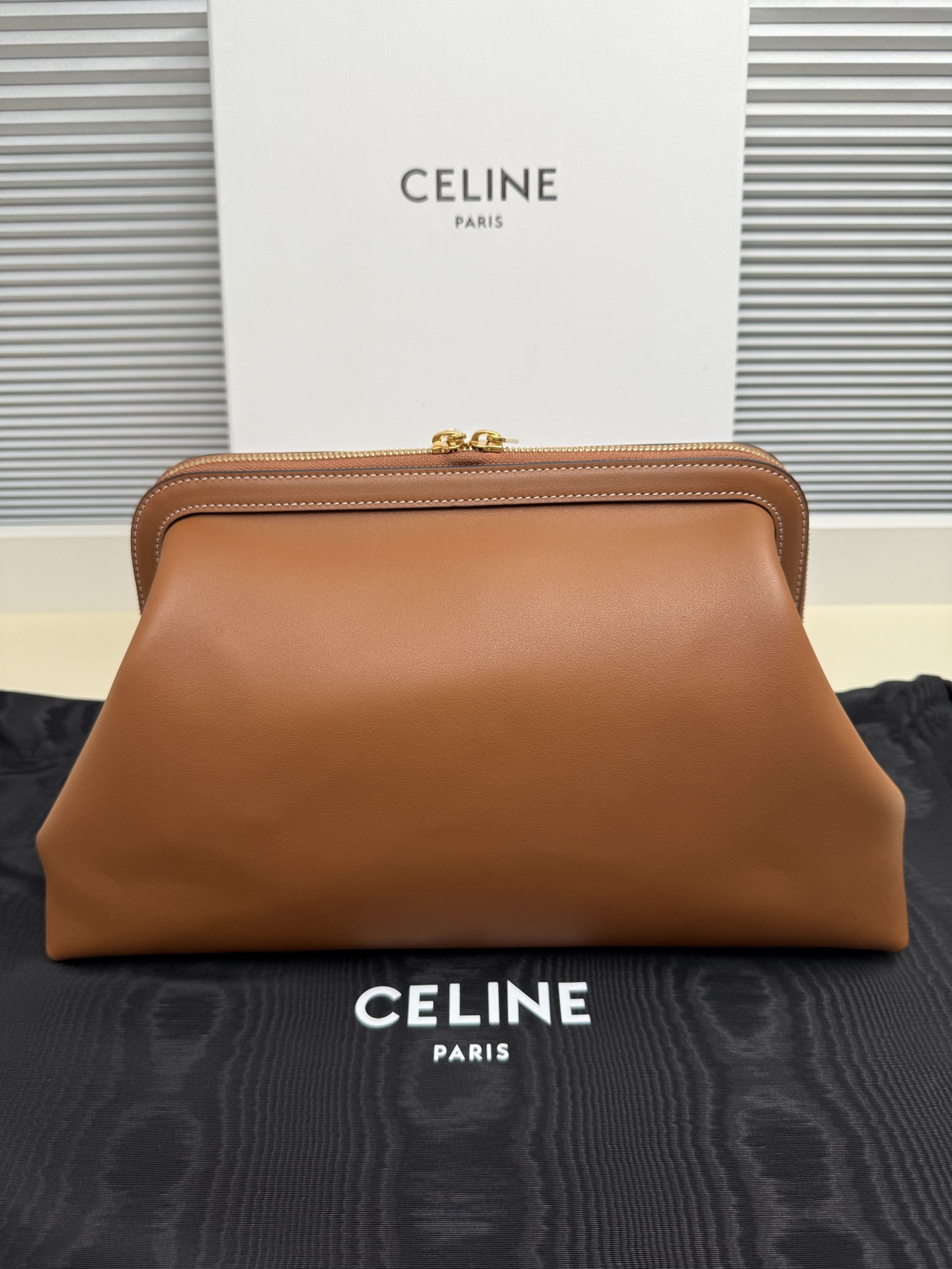 Celine Large Doctor's Pouch in Supple Calfskin-Brown