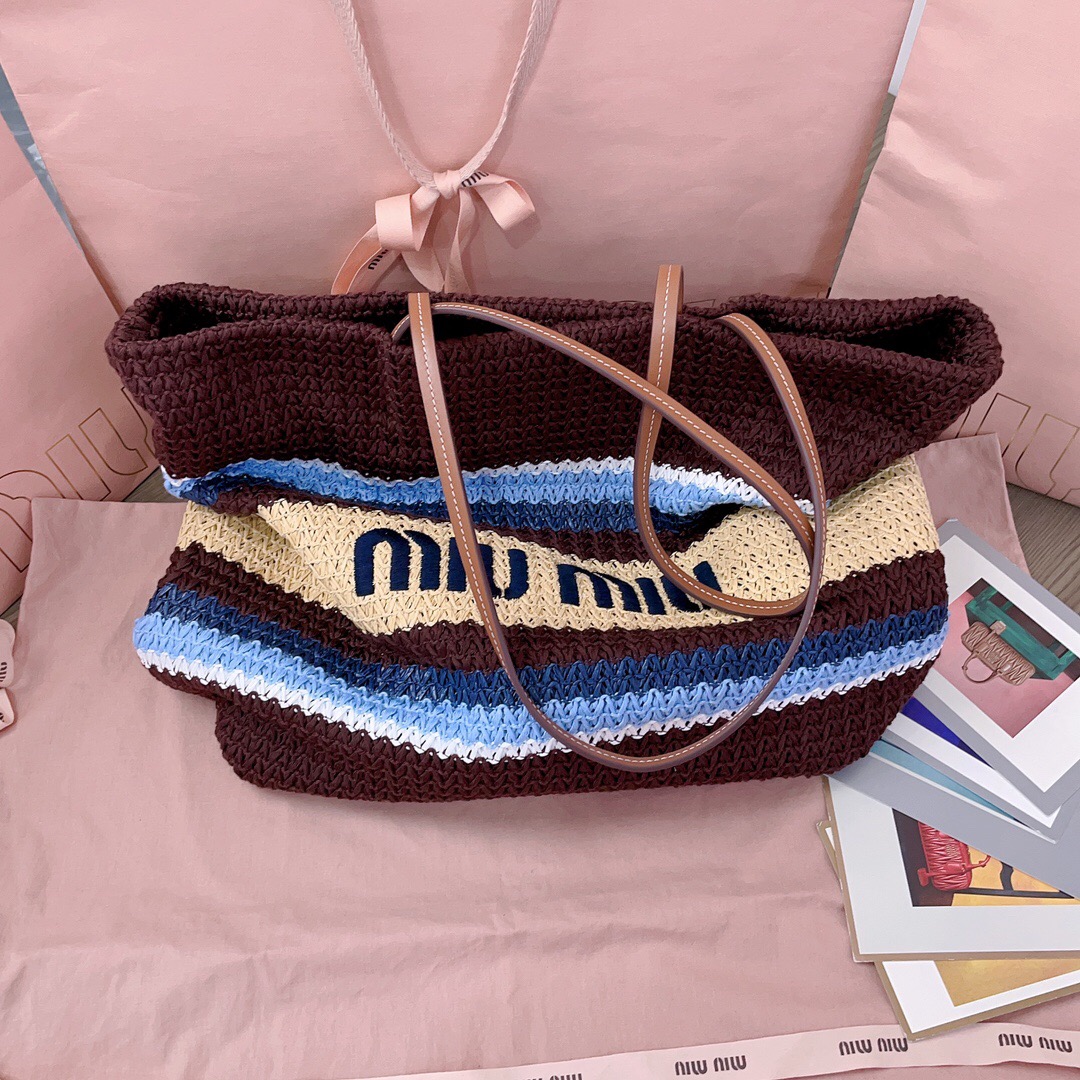 Miu Miu Embroidery and Weaving Tote Bag