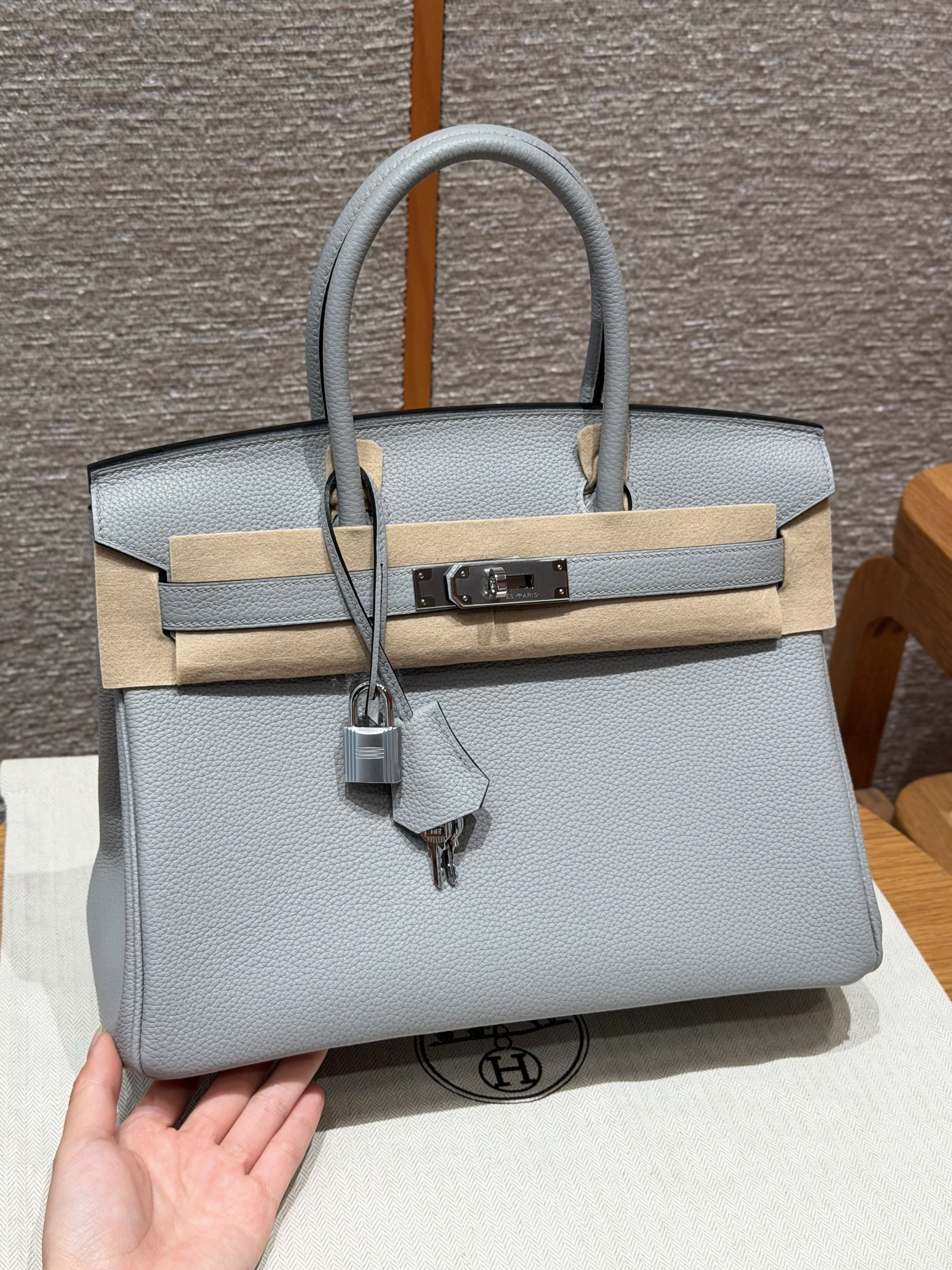 Hermes Blue GlacierTogo Birkin 30 Bag