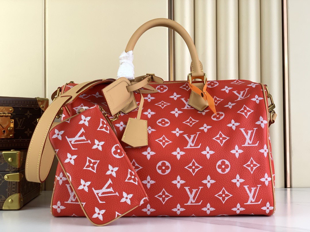 Louis Vuitton Speedy P9 Bandouliere 40 Monogram Leather Travel Bag