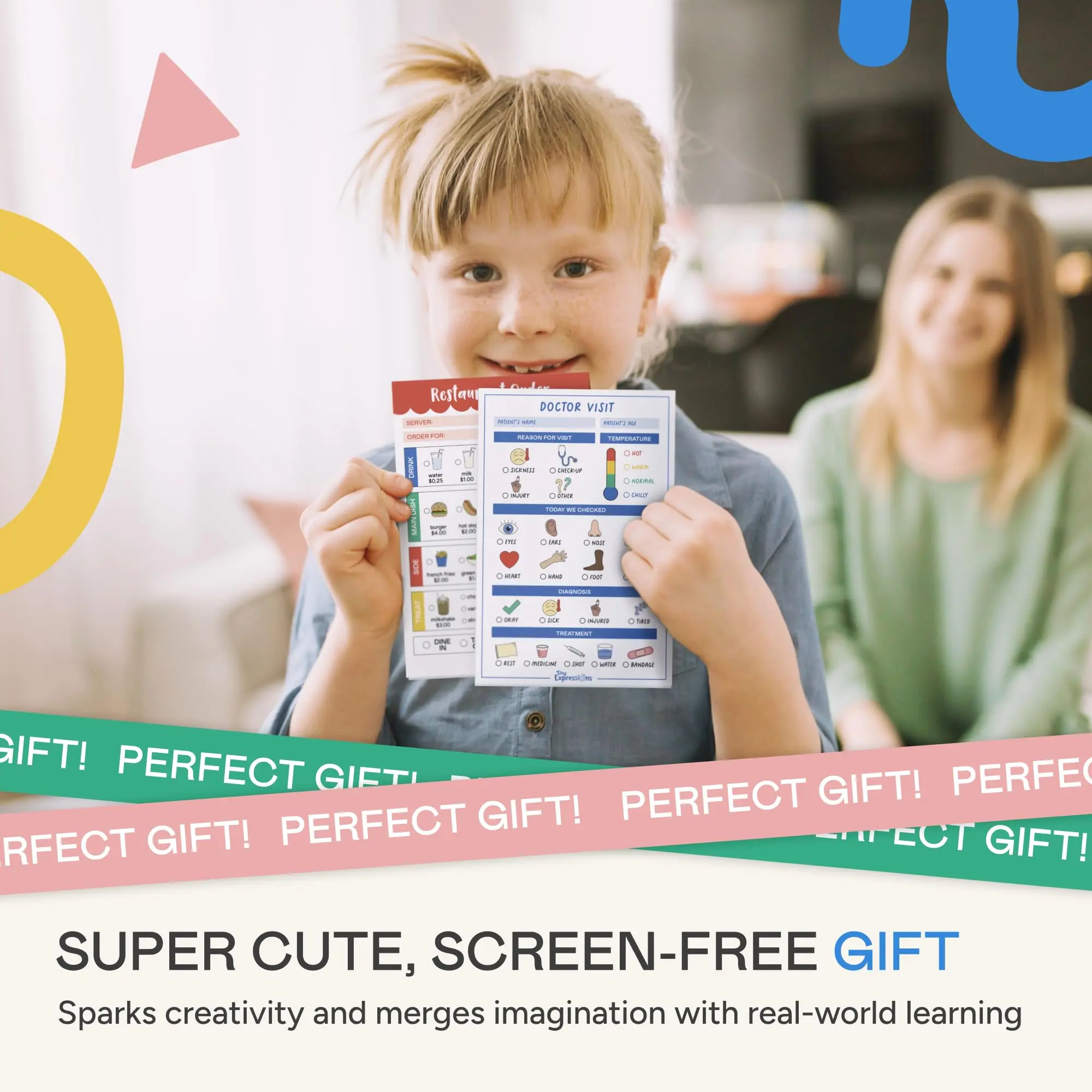 Tiny Expressions Playtime Notepads | Pretend Play for Kids | Imaginative Role Play | Kindergarten Learning