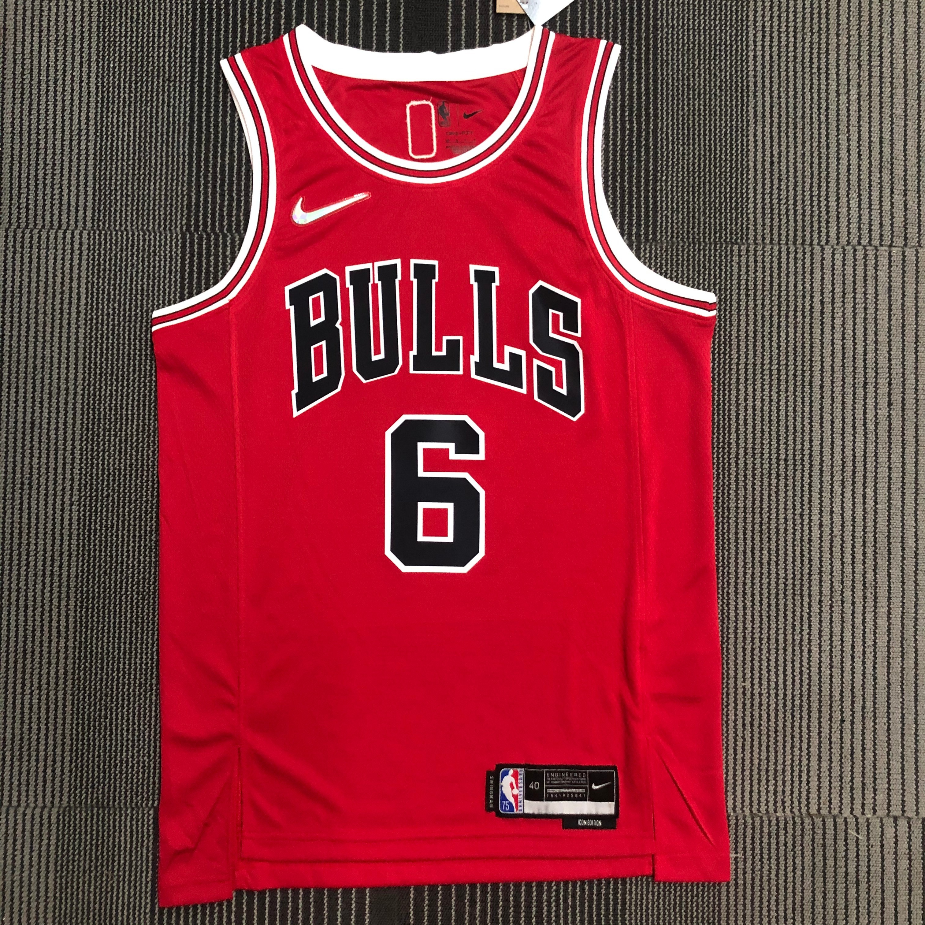 75th Anniversary Chicago Bulls Red Edition No.6 Caruso