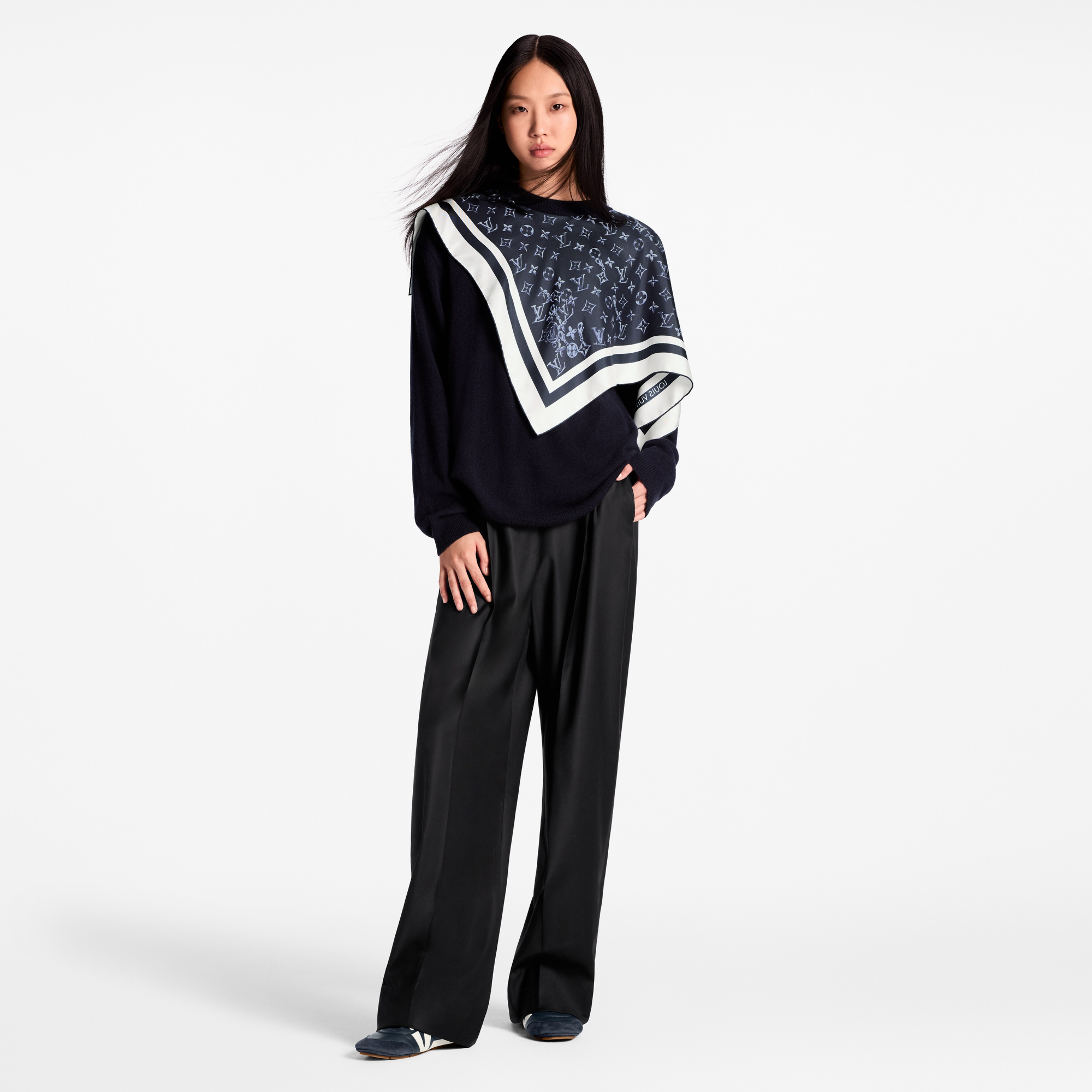 シルクインサート カシミヤプルオーバー