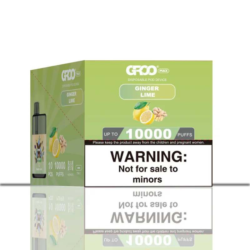 GROO MAX 10K Rechargeable Disposable Vape – Ginger Lime - Vaba Vape-Shop