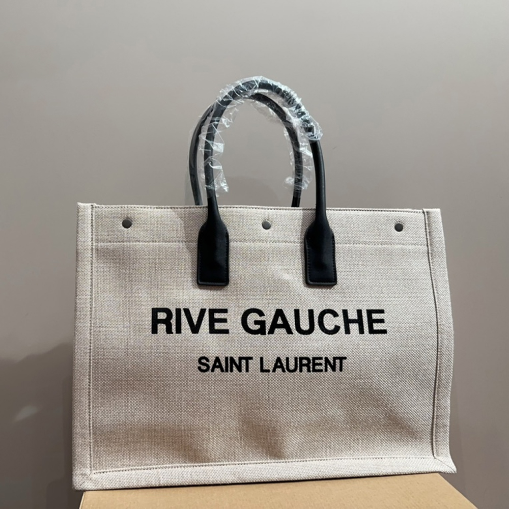 Saint Laurent YSL Rive Gauche canvas tote bag