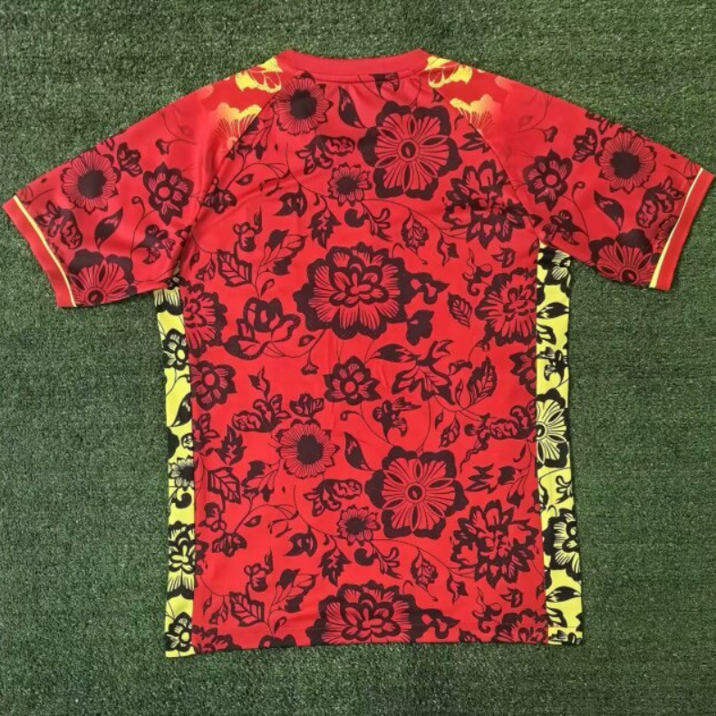 2025 Portugal Red with Floral Pattern Jersey S-2XL