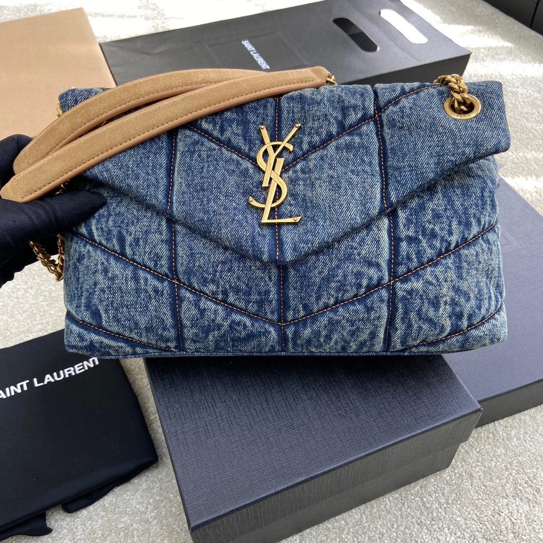 Saint Laurent Denim Small Puffer Bag 577476