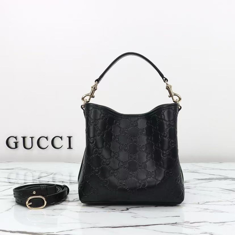 Gucci GG Emblem small bucket bag (10A Mirror Version)