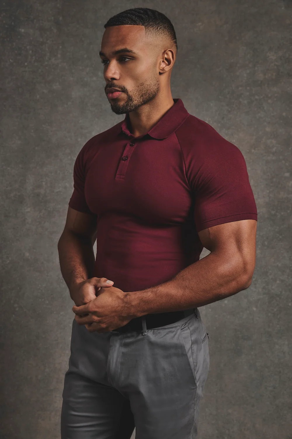Athletic Fit Polo Shirt in Burgundy