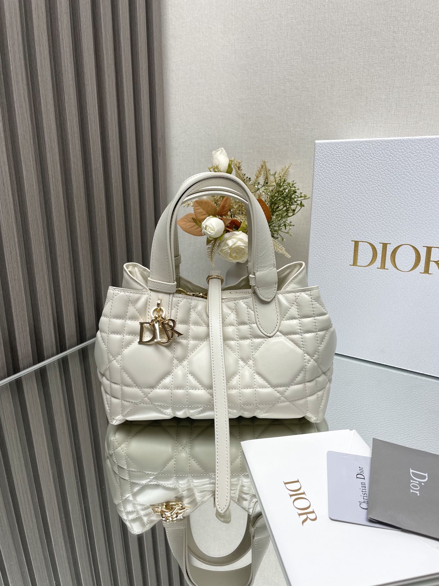 Dior SmallToujours Bag in White Quilted Calfskin