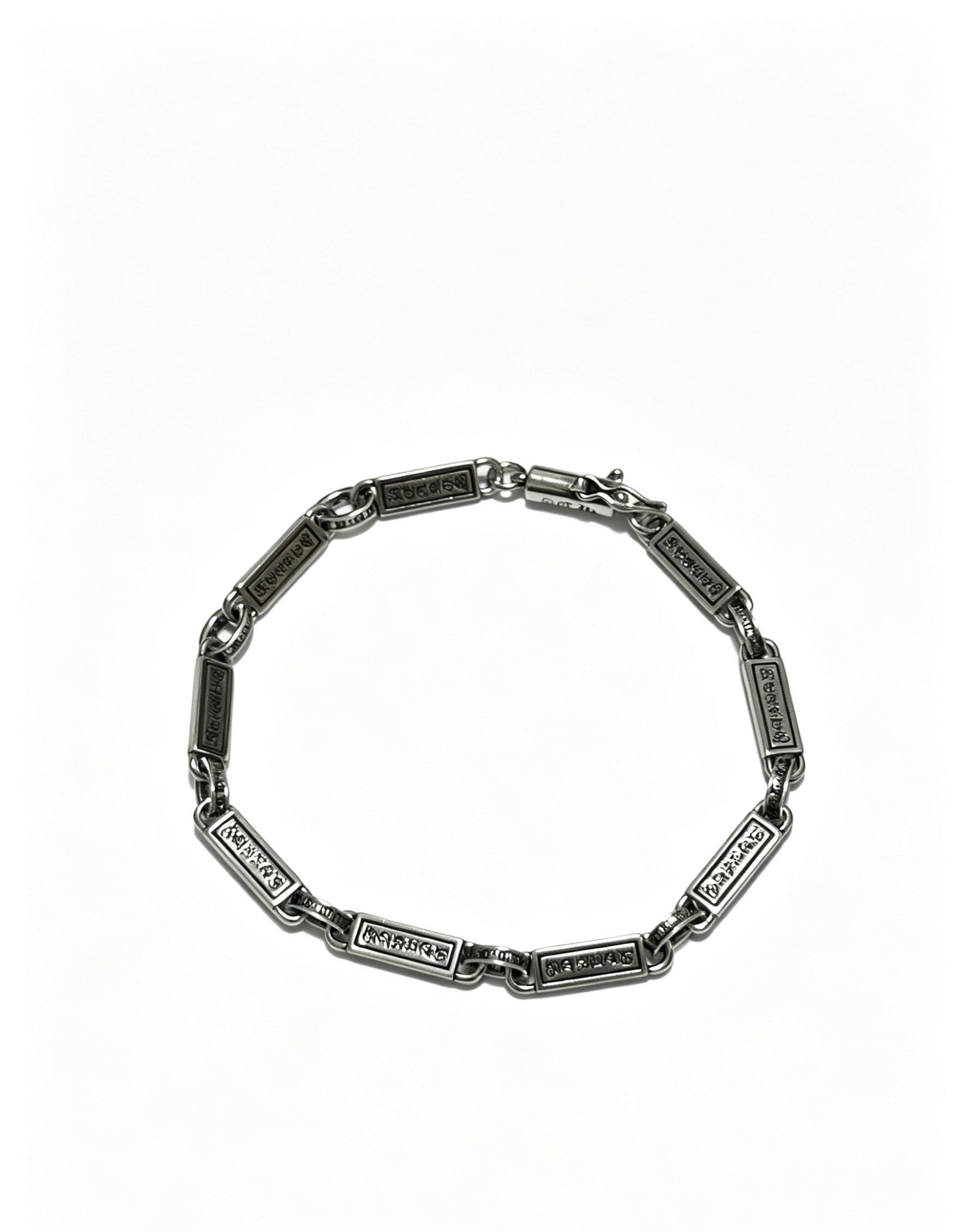 Chrome Hearts Classic Vintage Polished Cross Flower Cuban Bracelet