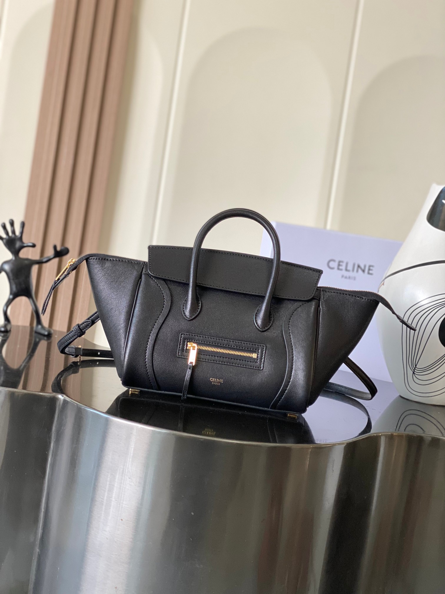 Celine Little Black Luggage in Grained Calfskin