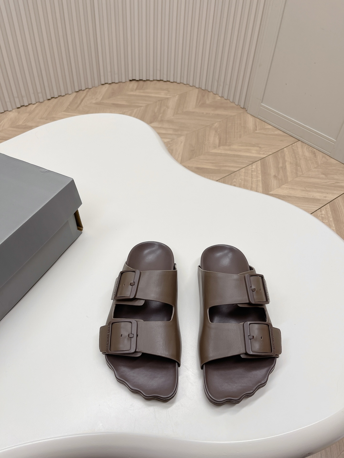 Balenciaga Mallorca Anatomical Five-Toe Double Buckle Rubber Suede& Leather Birks Sandals - KAIROO