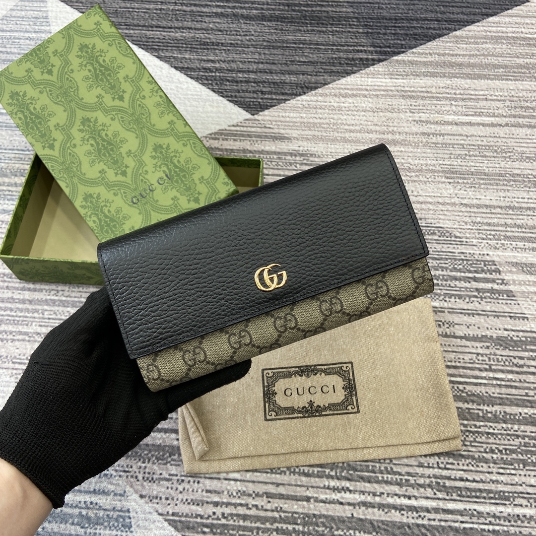 Gucci Bi-colour GG Marmont continental wallet 456116