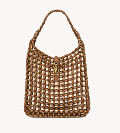 Saint Laurent Light Wood LE 5 À 7 Large Wood Beads Bag