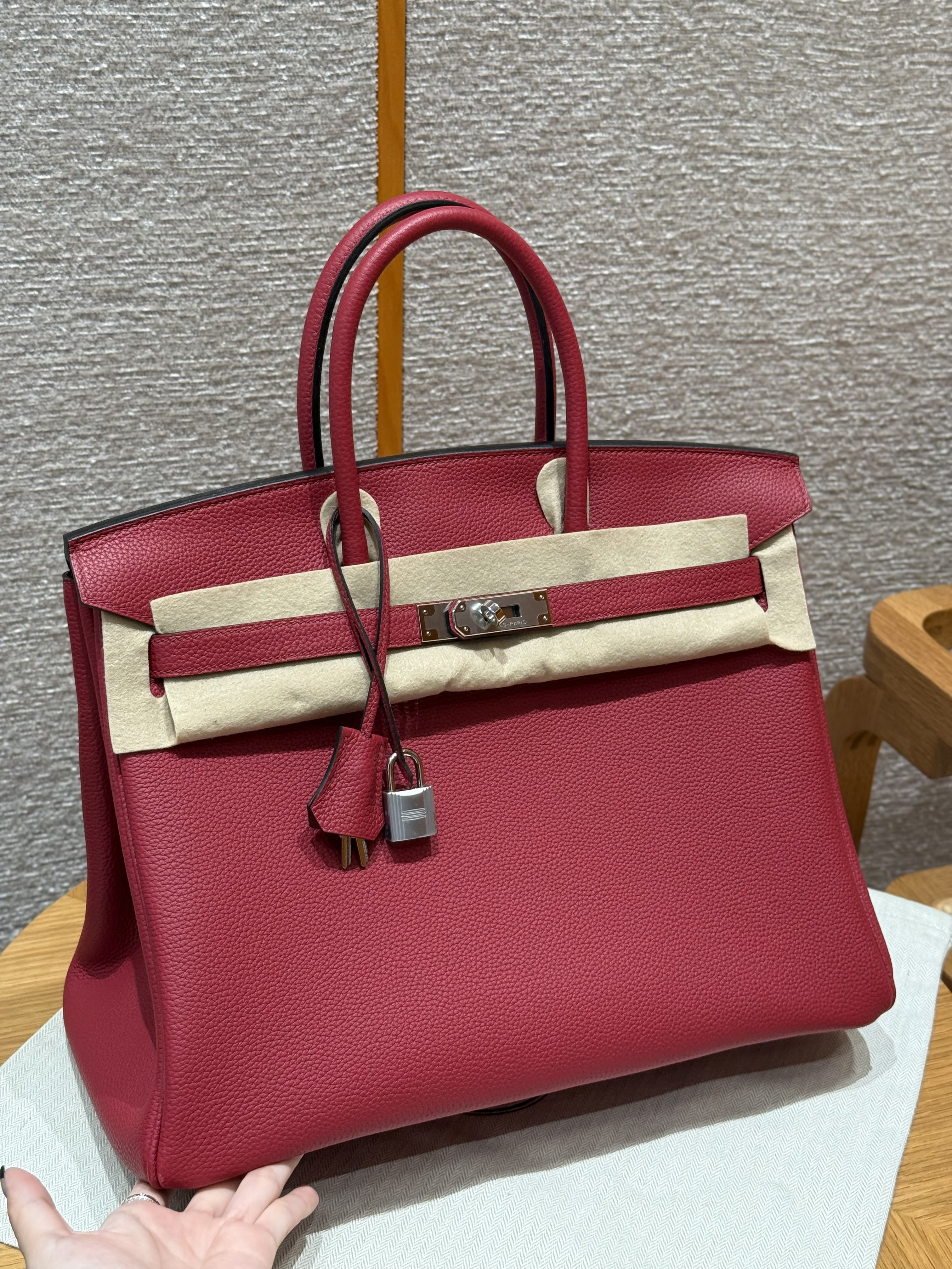 Hermes Ruby Togo Birkin 35 Bag
