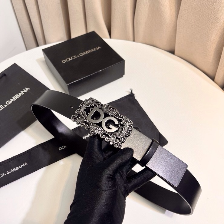 D&G Luxury DG Buckle leather Belt 4.0cm