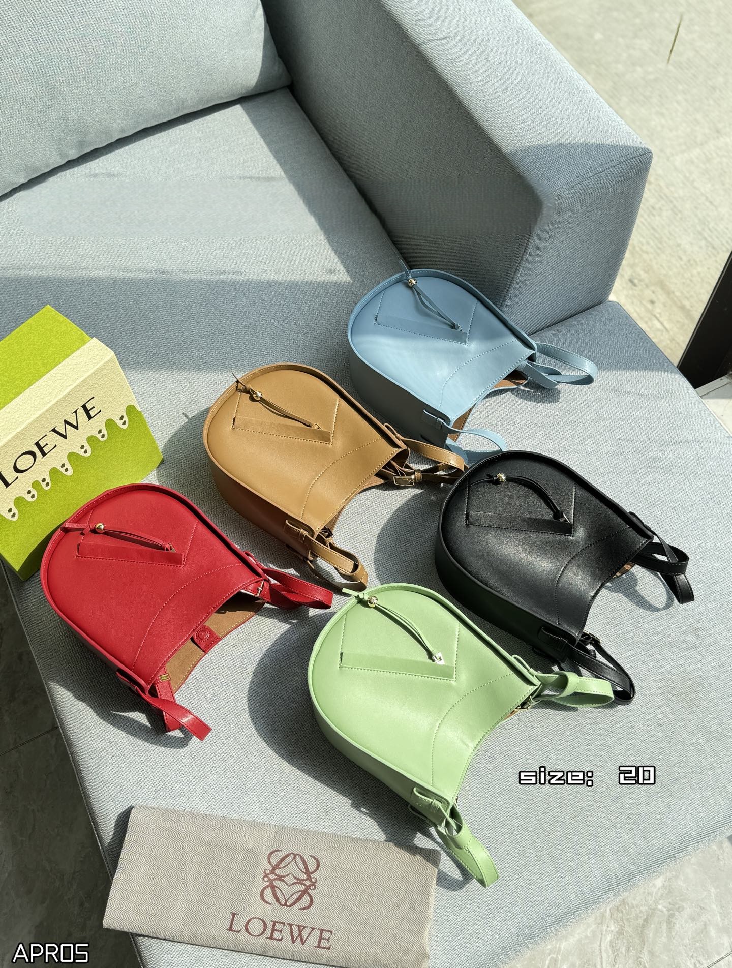 Loewe Paseo Hammock Curved Panels Smooth Calfskin Leather Satchel Handle Bucket Crossbody Hobo Bag - KAIROO