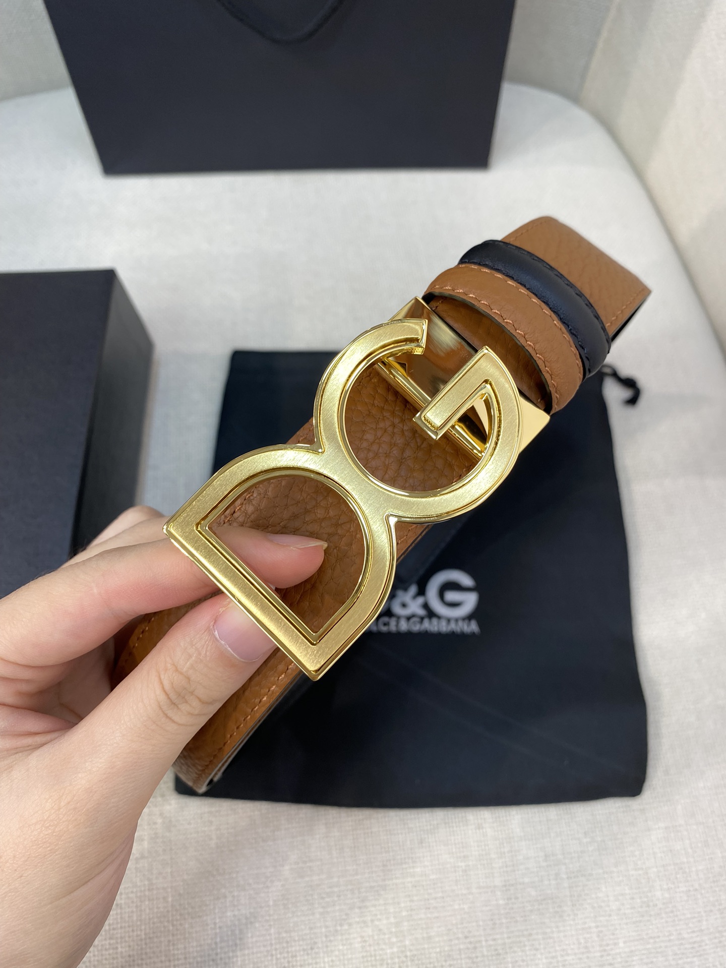 D&G Luxury DG Buckle leather Belt 3.5cm