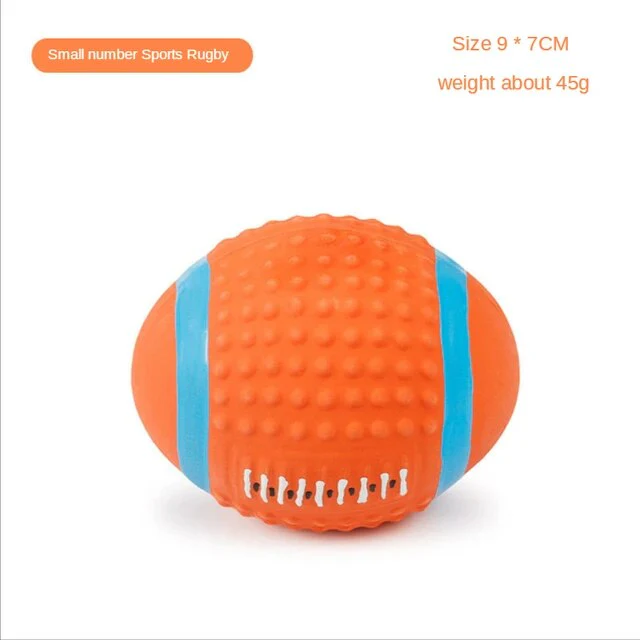 Interactive Ball for Dogs Soft Latex Squeaky Sound Rubber Rubgby Football Basketball Toys Cleaning Tooth Non-toxic Training Ball