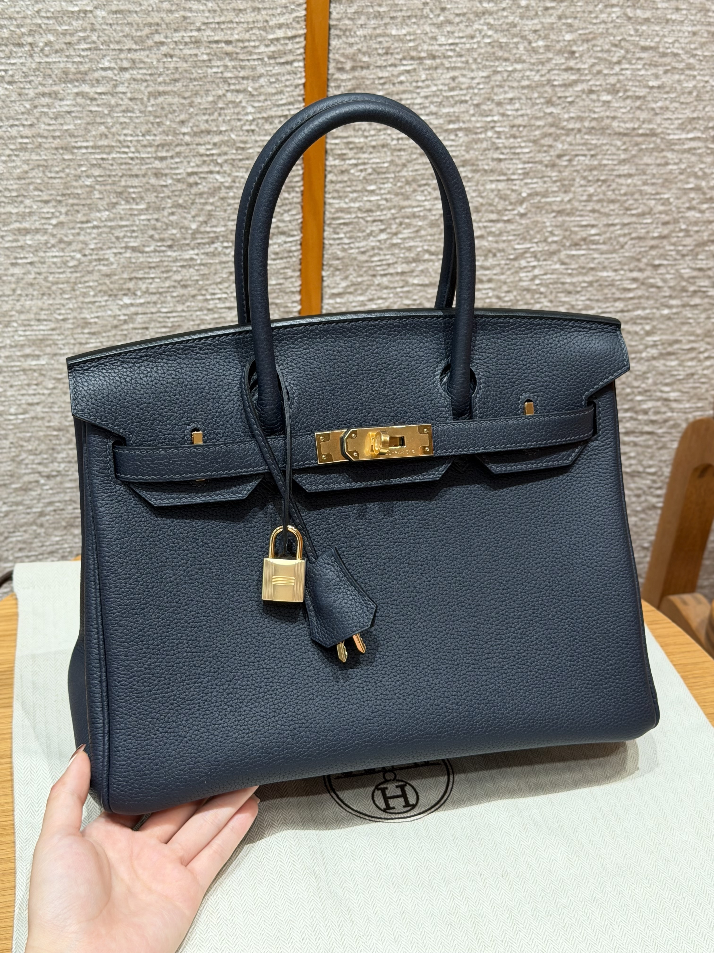 Hermes Blue Nuit Togo Birkin 30 Bag