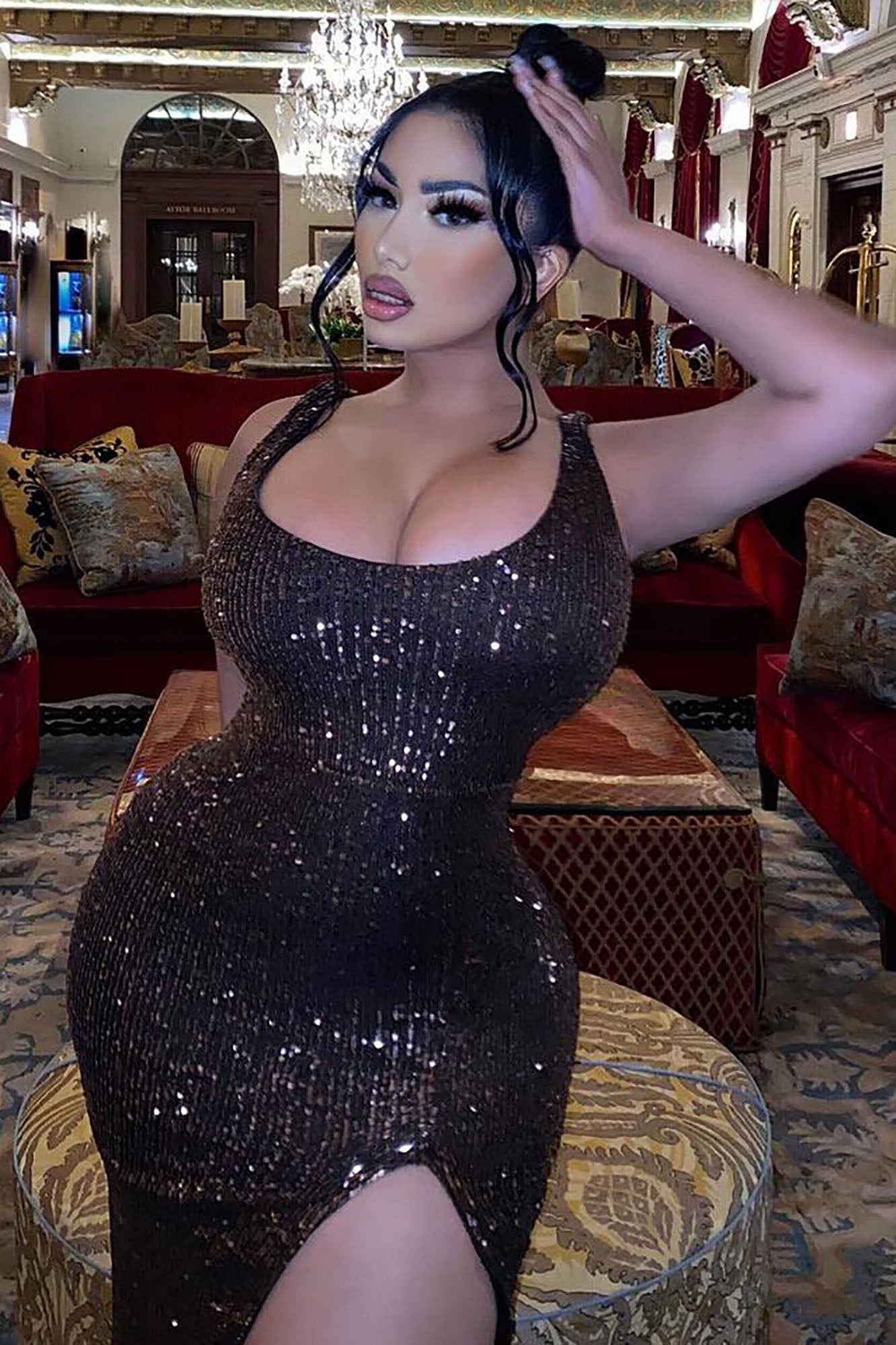 Family Affair Sequin Dress - Chocolate