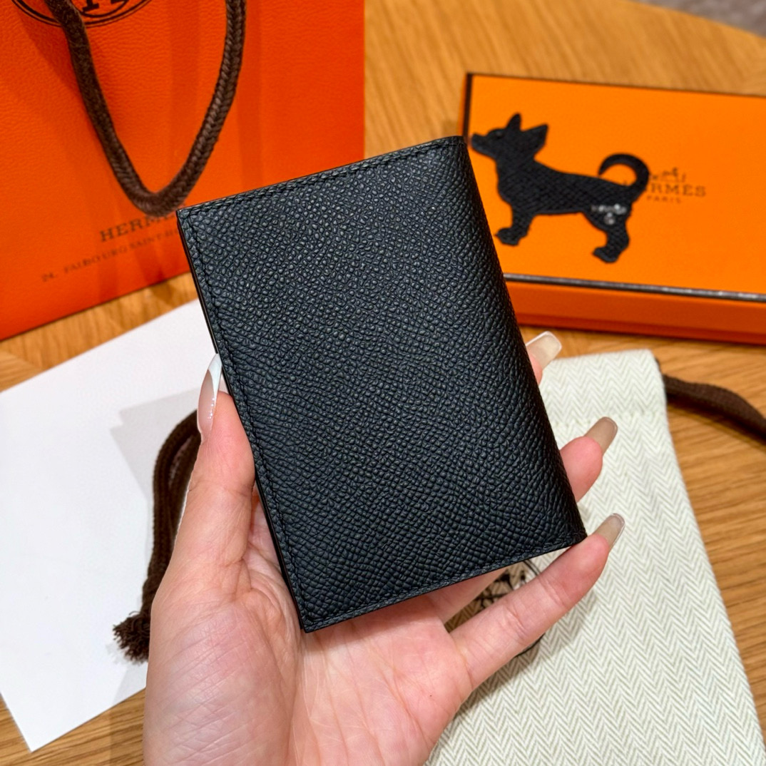 Hermes Black Epsom MC² Euclide Card Holder