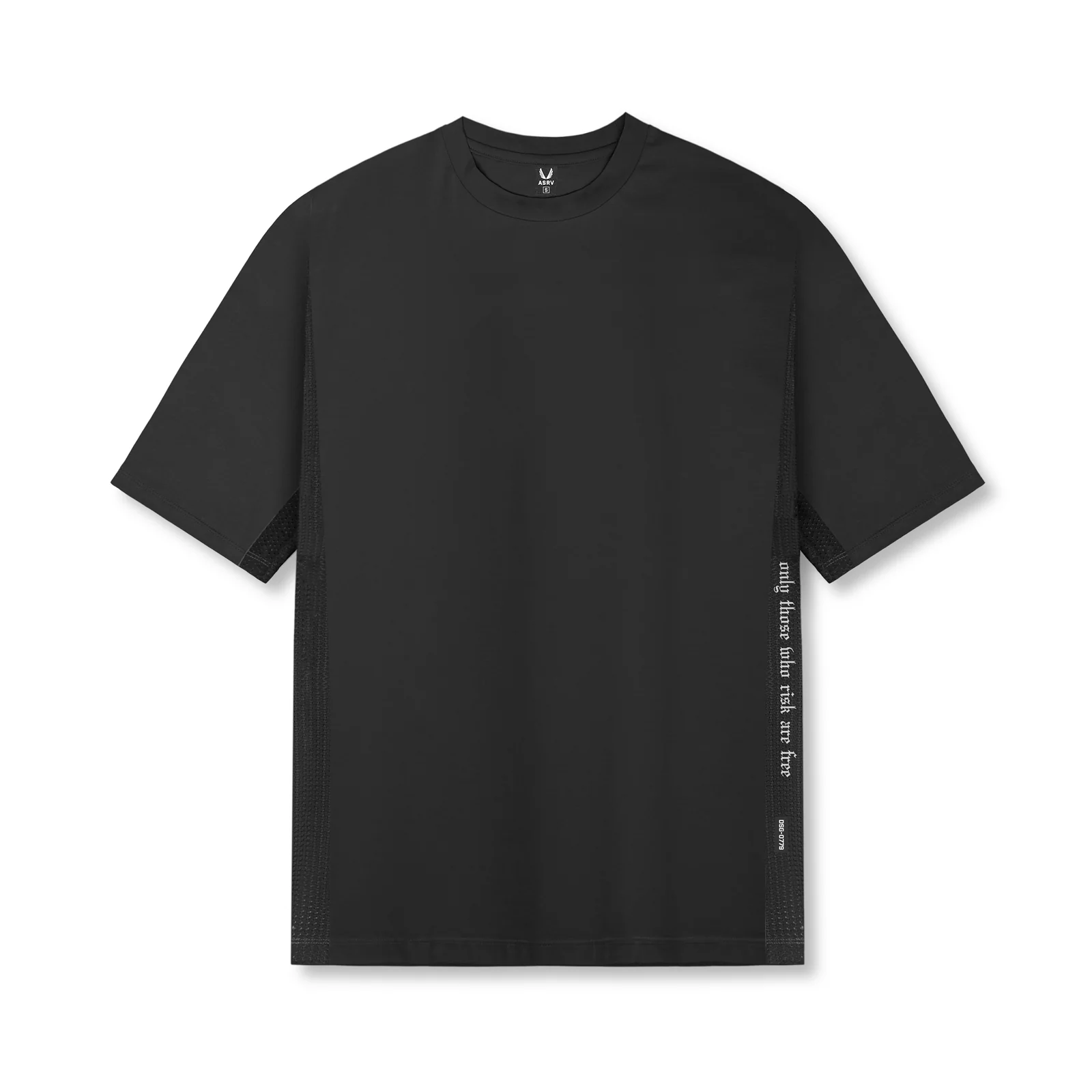 0779. Supima Mesh Panel Oversized Tee - Dusk Black