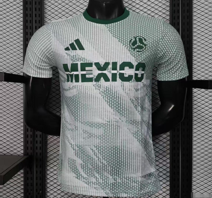 2025 Player Version Mexico Away White with Halftone Dot Pattern World Cup Commemorative Jersey S-2XL