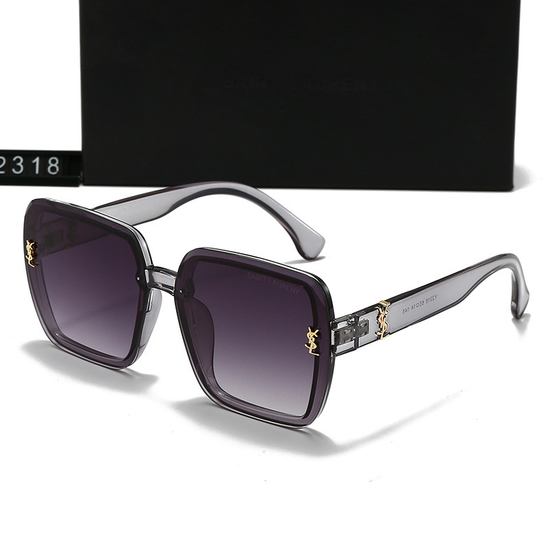Saint Laurent Gold‑Tone YSL Logo Square Oversized Sunglasses - KAIROO