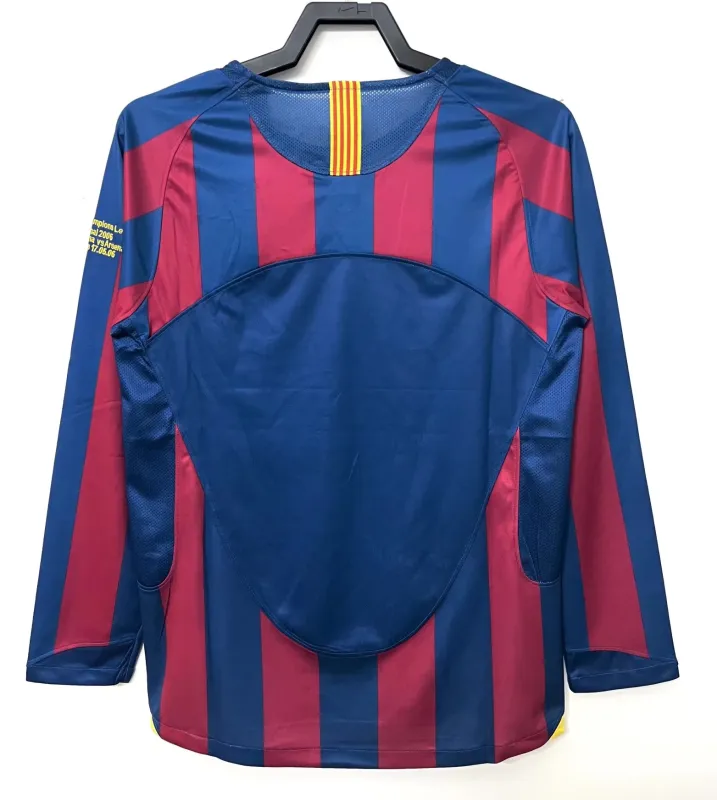 2005/06 Barcelona Retro Long Sleeve UCL Edition Home Jersey