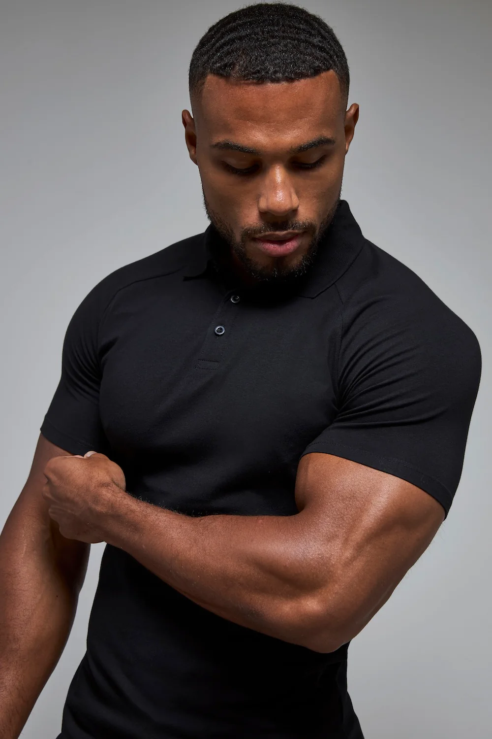 Athletic Fit Polo Shirt in Black