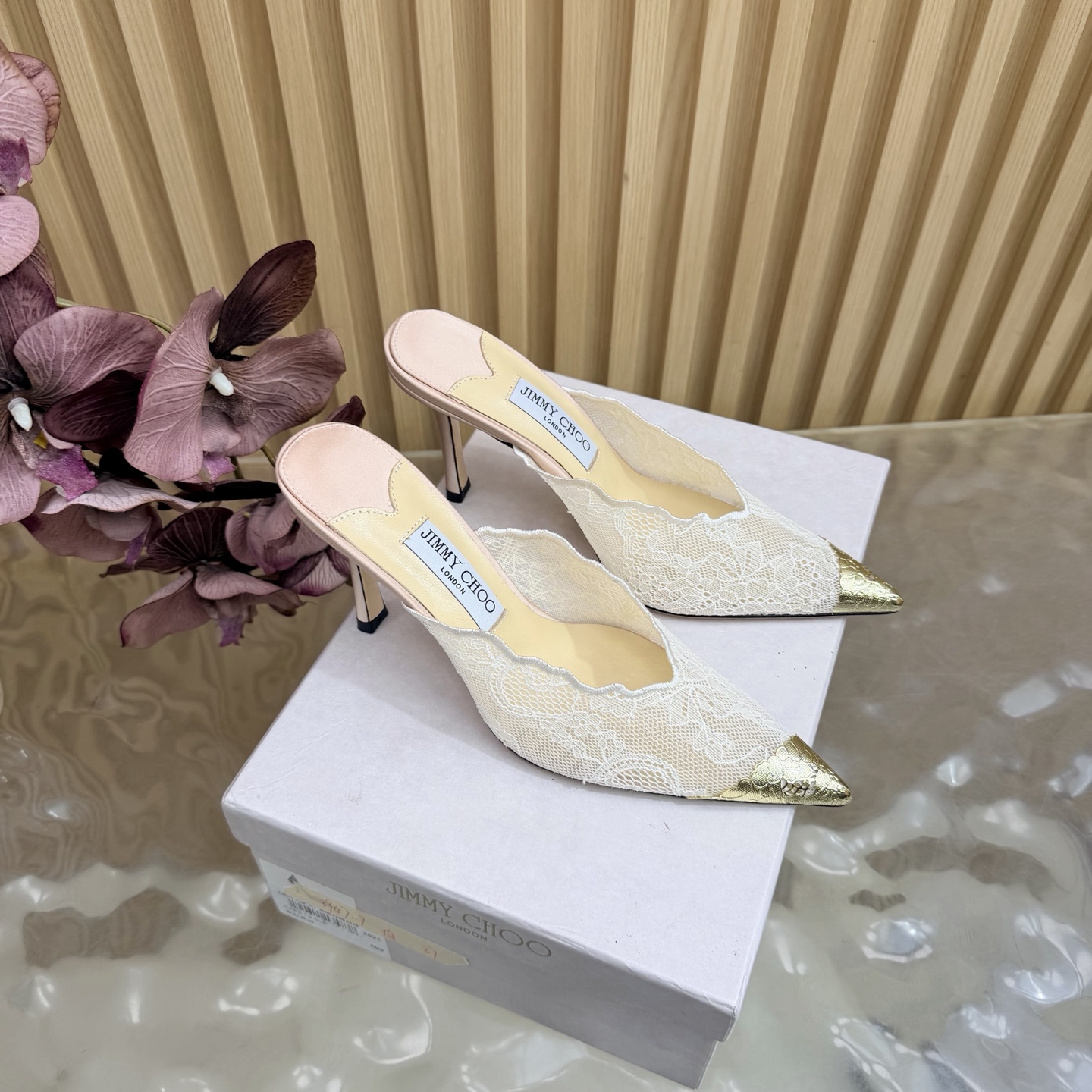 Jimmy Choo Lace Heeled Mule