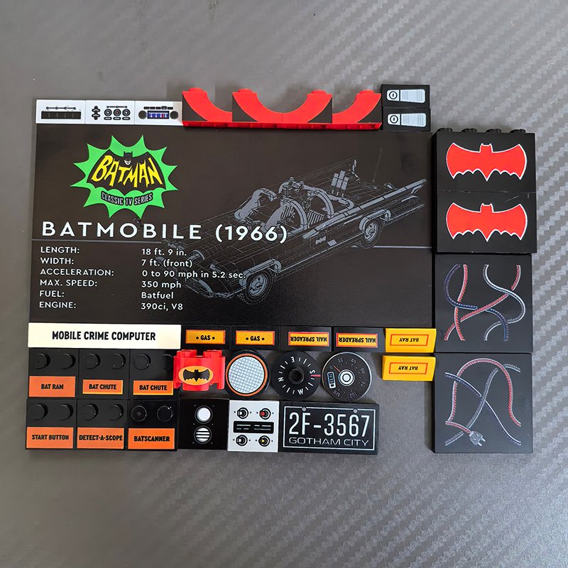 Print Parts For 76328 The Classic TV Series Batmobile