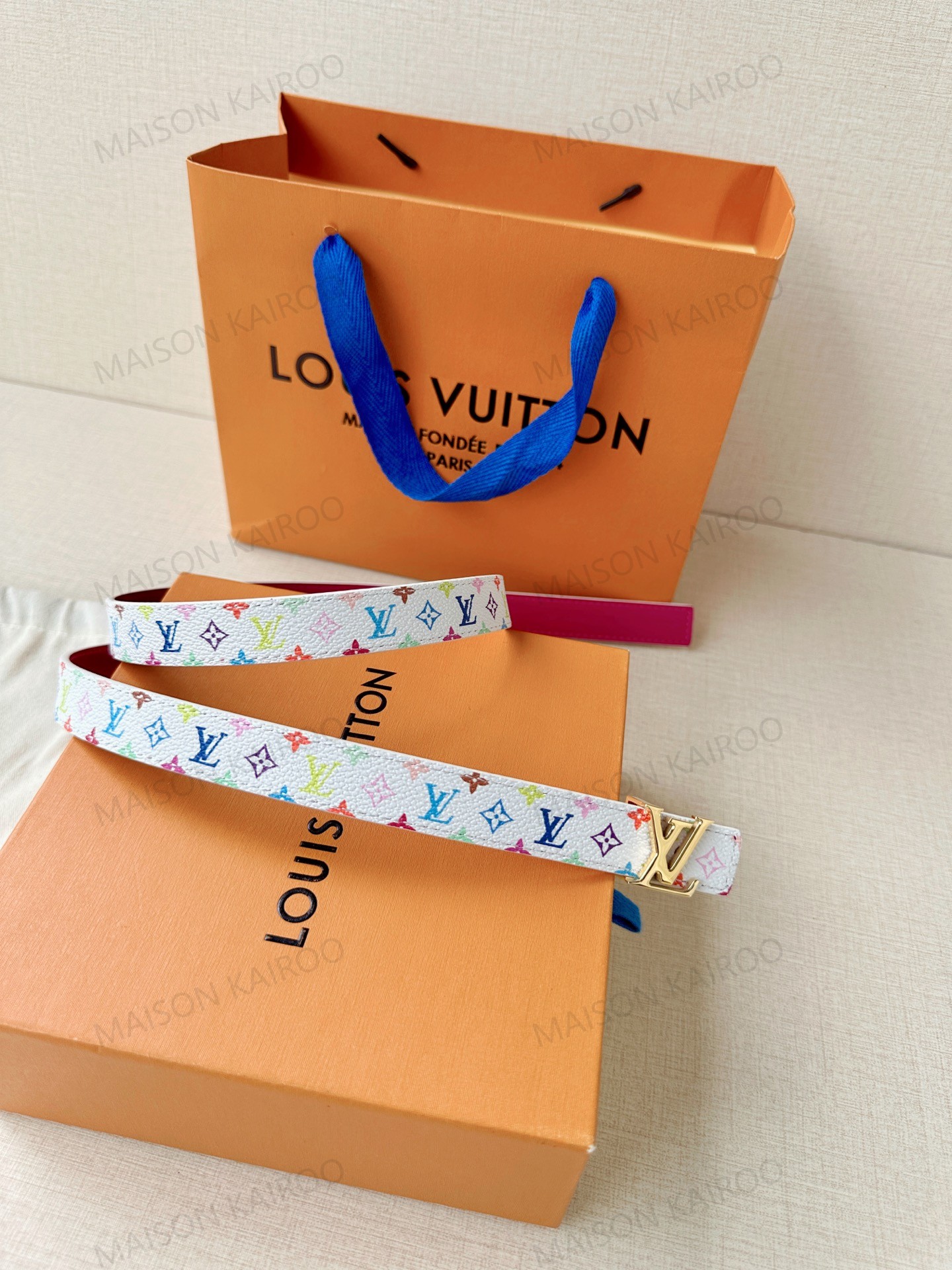 Louis Vuitton LV Vertical LV Logo Slim Belt 2.0 - KAIROO